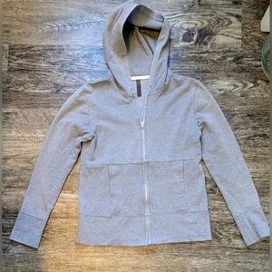 Luca Gray Zip-Up Hoodie | Hooded Sweatshirt | XS Soft and cozy gray